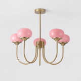 Cloudlet Modern Chandelier, Hand-Sprayed Glass Shades, Adjustable Drop