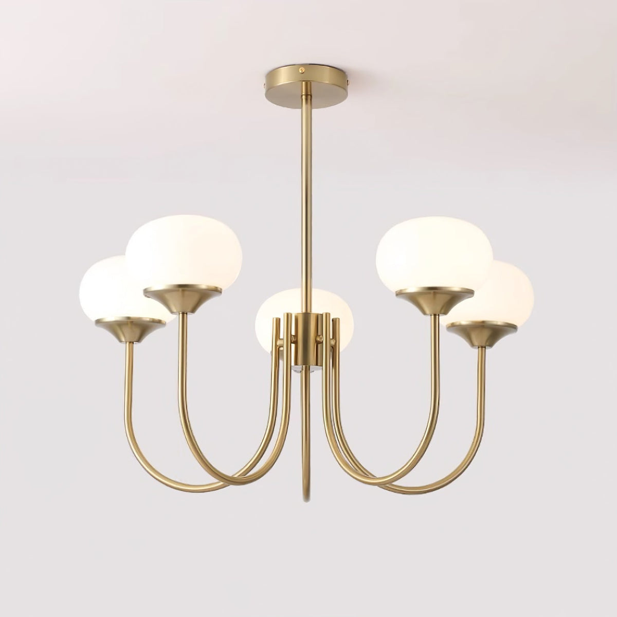 Cloudlet Modern Chandelier, Hand-Sprayed Glass Shades, Adjustable Drop