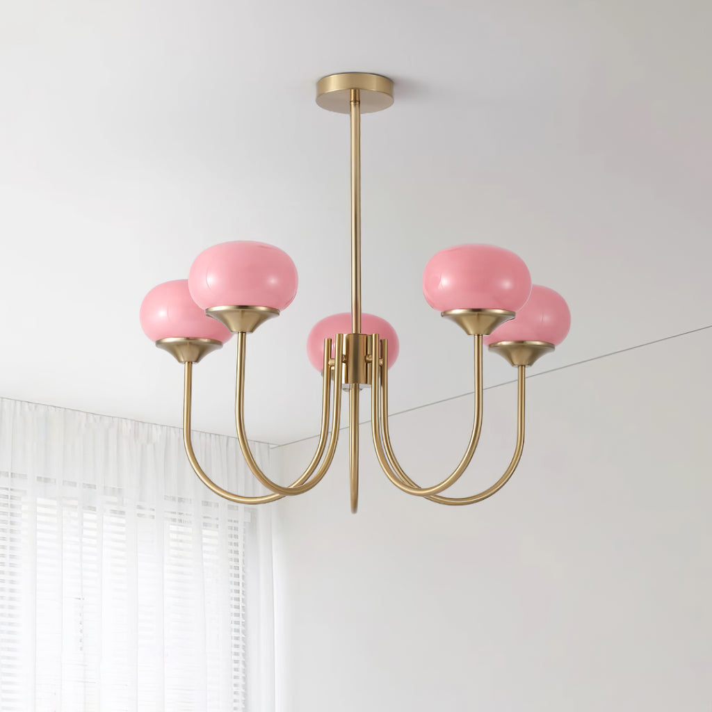 Cloudlet Modern Chandelier, Hand-Sprayed Glass Shades, Adjustable Drop