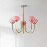Cloudlet Modern Chandelier, Hand-Sprayed Glass Shades, Adjustable Drop