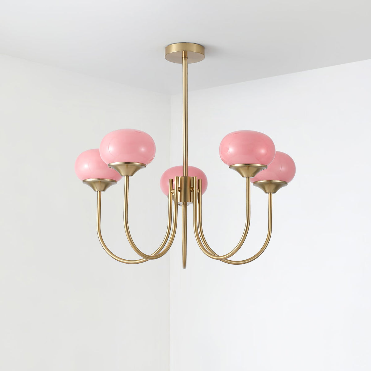 Cloudlet Modern Chandelier, Hand-Sprayed Glass Shades, Adjustable Drop