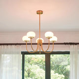 Cloudlet Modern Chandelier, Hand-Sprayed Glass Shades, Adjustable Drop