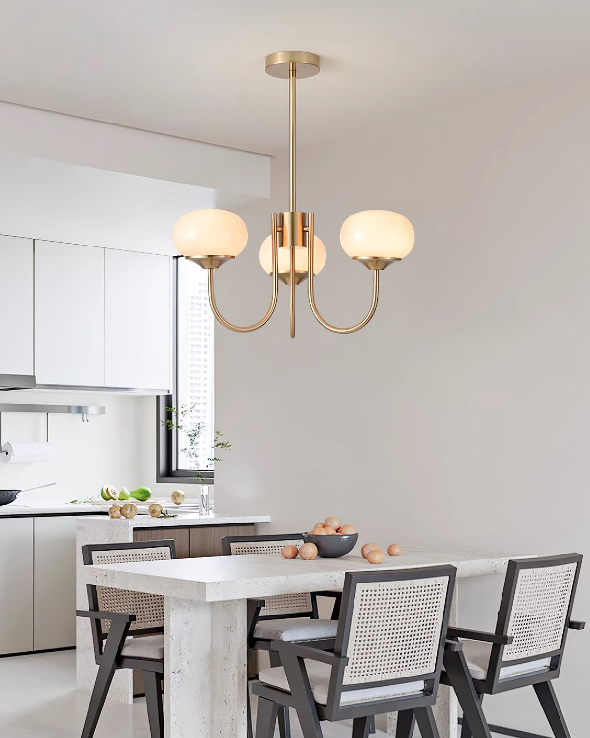 Cloudlet Modern Chandelier, Hand-Sprayed Glass Shades, Adjustable Drop