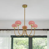 Cloudlet Modern Chandelier, Hand-Sprayed Glass Shades, Adjustable Drop
