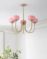 Cloudlet Modern Chandelier, Hand-Sprayed Glass Shades, Adjustable Drop