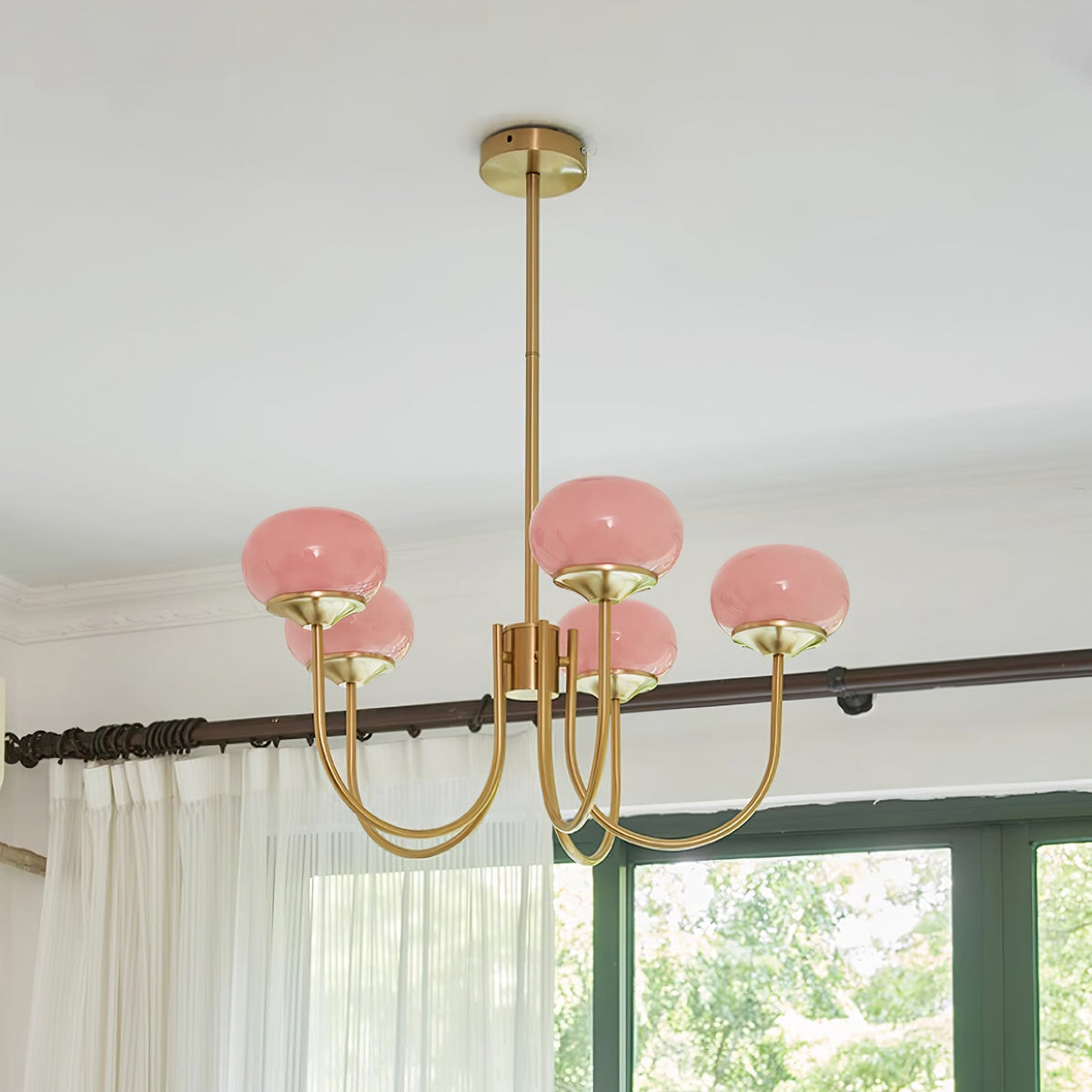 Cloudlet Modern Chandelier, Hand-Sprayed Glass Shades, Adjustable Drop