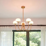 Cloudlet Modern Chandelier, Hand-Sprayed Glass Shades, Adjustable Drop