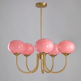 Cloudlet Modern Chandelier, Hand-Sprayed Glass Shades, Adjustable Drop