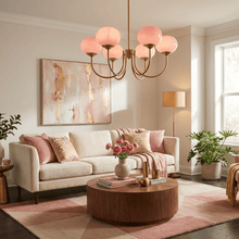 Marshmallow Chandelier — Chrome & White finish detail