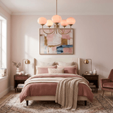 Marshmallow Chandelier — Copper & Orange finish detail