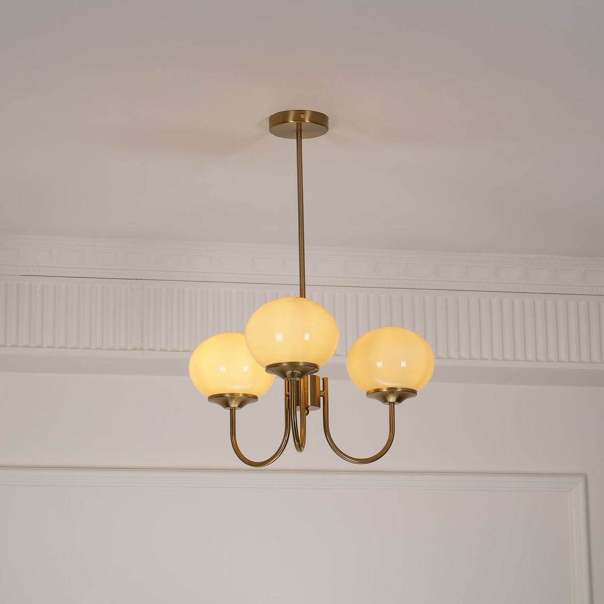 Cloudlet Modern Chandelier, Hand-Sprayed Glass Shades, Adjustable Drop