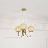 Cloudlet Modern Chandelier, Hand-Sprayed Glass Shades, Adjustable Drop