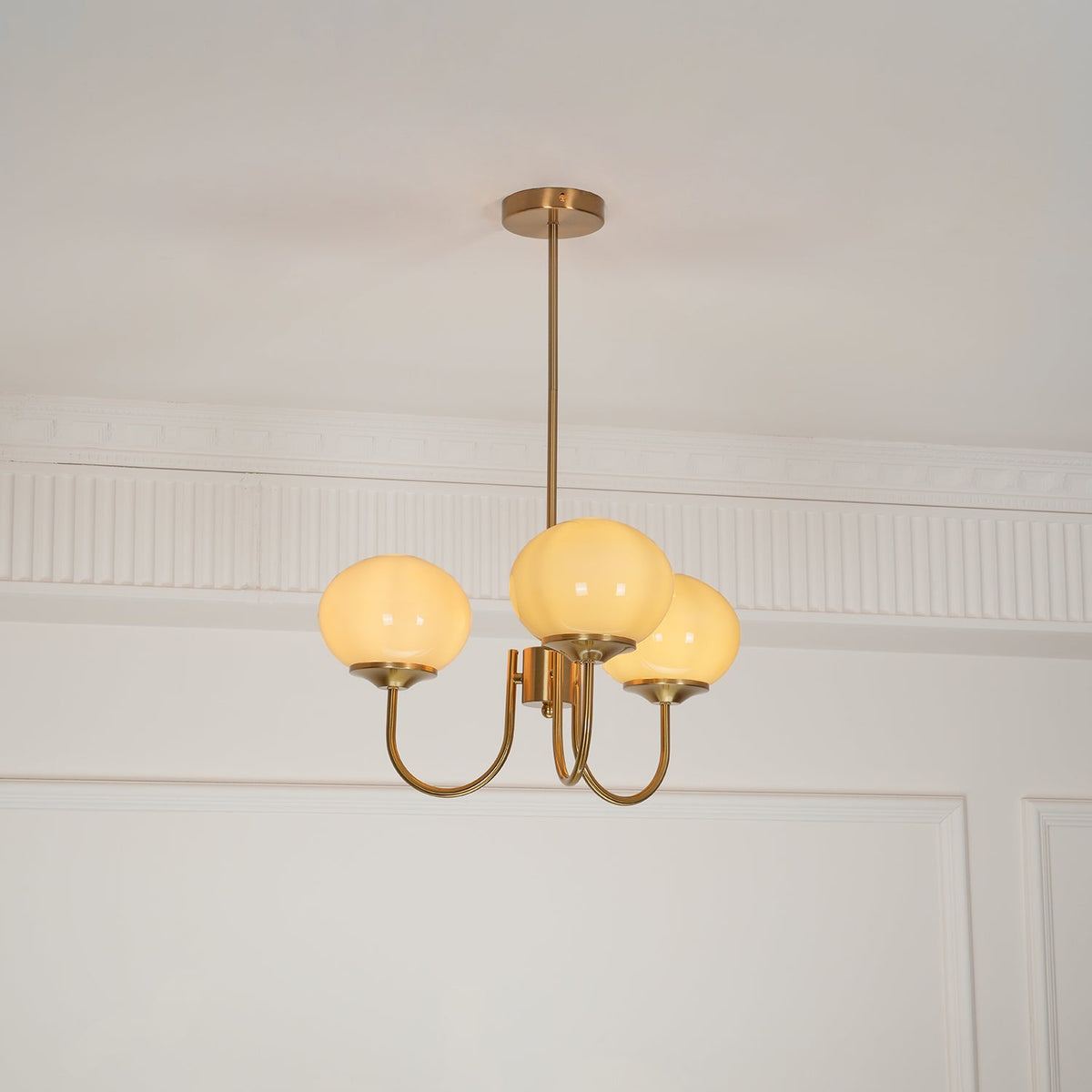 Cloudlet Modern Chandelier, Hand-Sprayed Glass Shades, Adjustable Drop