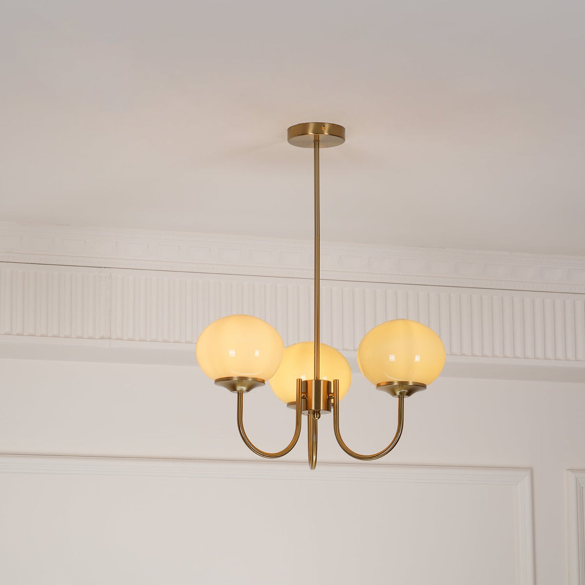 Cloudlet Modern Chandelier, Hand-Sprayed Glass Shades, Adjustable Drop