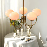 Cloudlet Modern Chandelier, Hand-Sprayed Glass Shades, Adjustable Drop