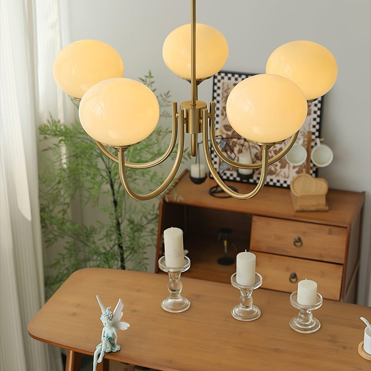 Cloudlet Modern Chandelier, Hand-Sprayed Glass Shades, Adjustable Drop