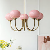 Cloudlet Modern Chandelier, Hand-Sprayed Glass Shades, Adjustable Drop