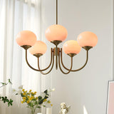 Cloudlet Modern Chandelier, Hand-Sprayed Glass Shades, Adjustable Drop