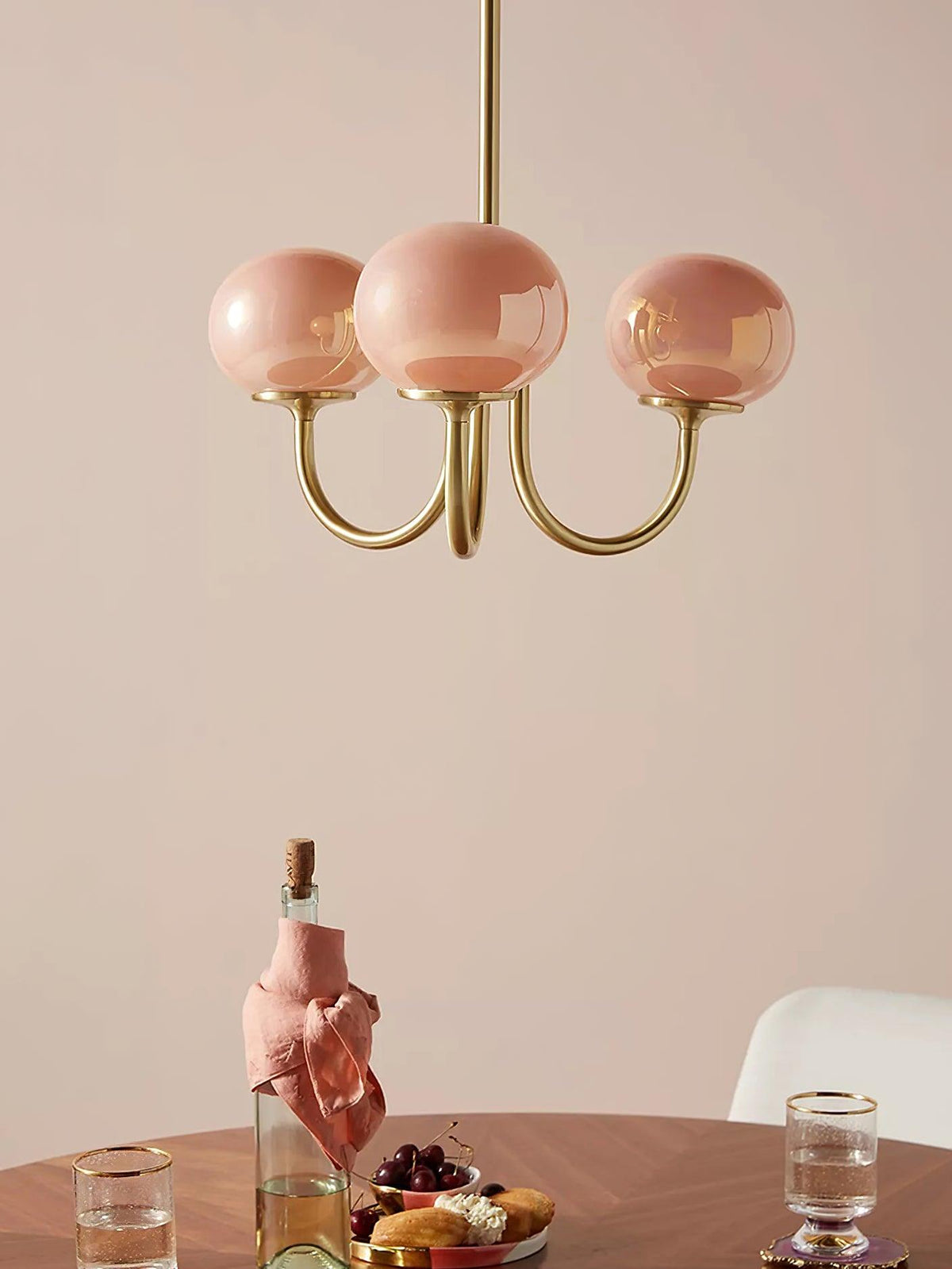 Cloudlet Modern Chandelier, Hand-Sprayed Glass Shades, Adjustable Drop