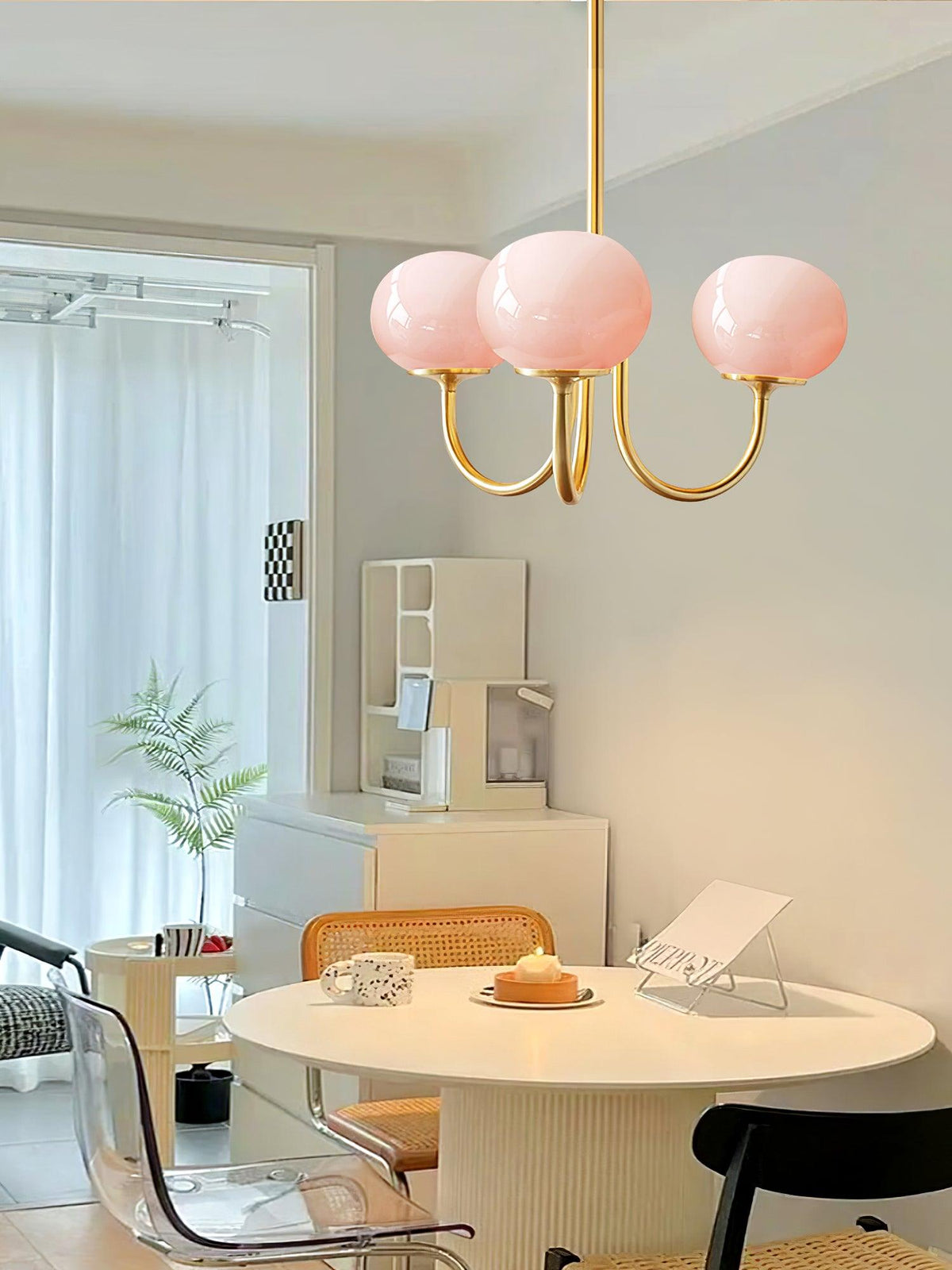 Cloudlet Modern Chandelier, Hand-Sprayed Glass Shades, Adjustable Drop