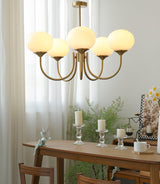Cloudlet Modern Chandelier, Hand-Sprayed Glass Shades, Adjustable Drop