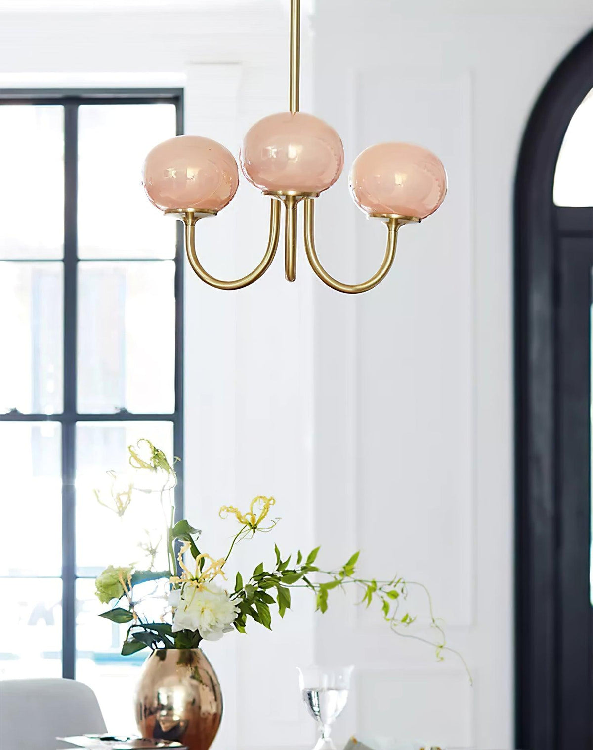 Cloudlet Modern Chandelier, Hand-Sprayed Glass Shades, Adjustable Drop