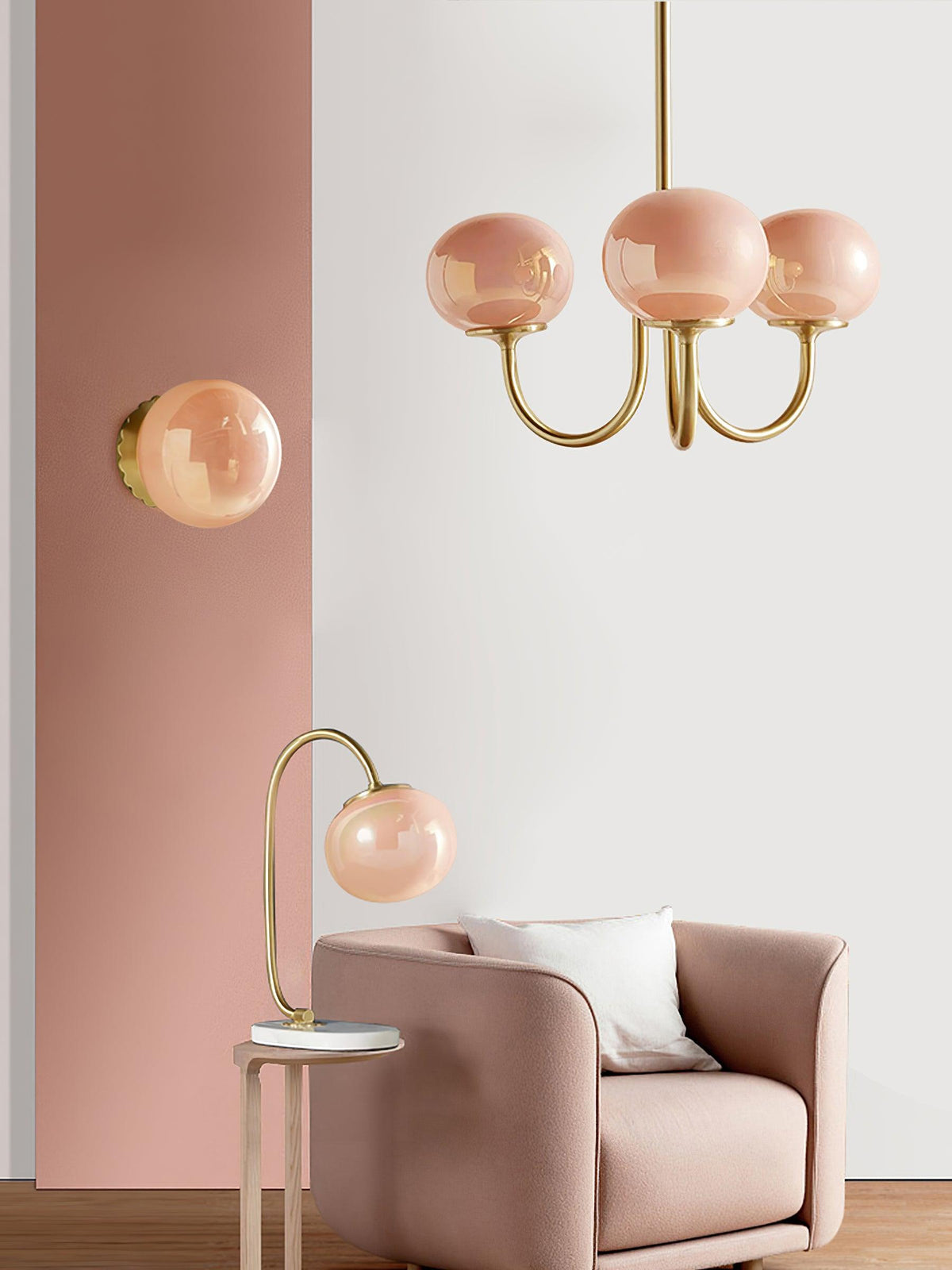 Cloudlet Modern Chandelier, Hand-Sprayed Glass Shades, Adjustable Drop
