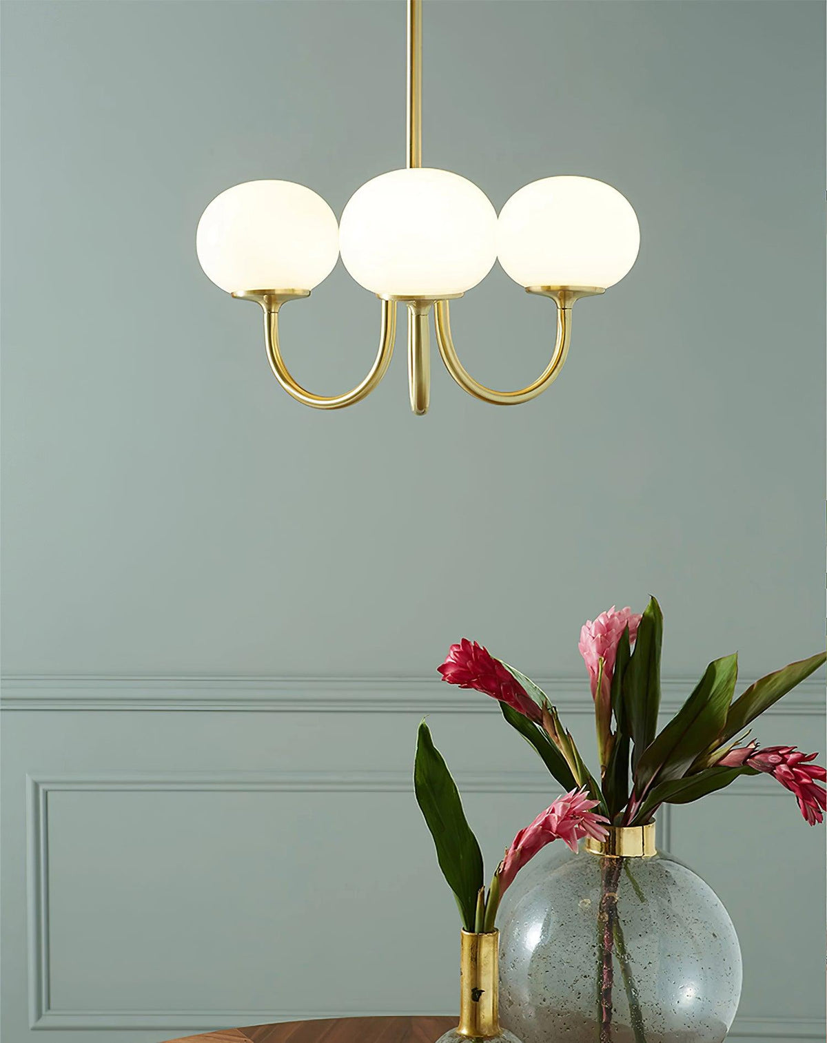 Cloudlet Modern Chandelier, Hand-Sprayed Glass Shades, Adjustable Drop