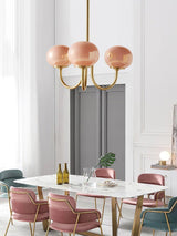 Cloudlet Modern Chandelier, Hand-Sprayed Glass Shades, Adjustable Drop