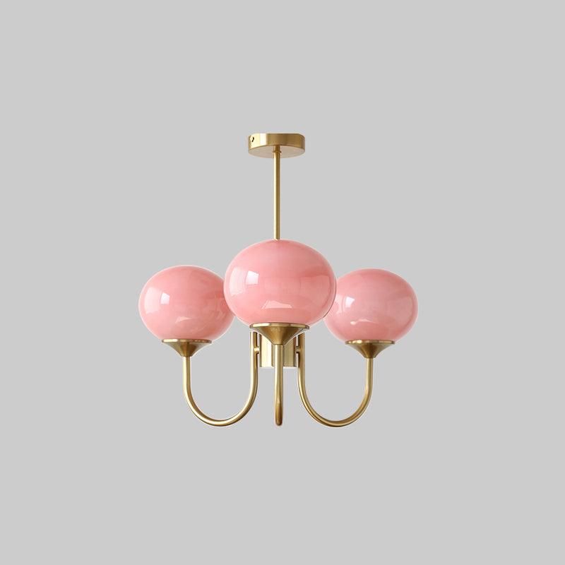 Cloudlet Modern Chandelier, Hand-Sprayed Glass Shades, Adjustable Drop