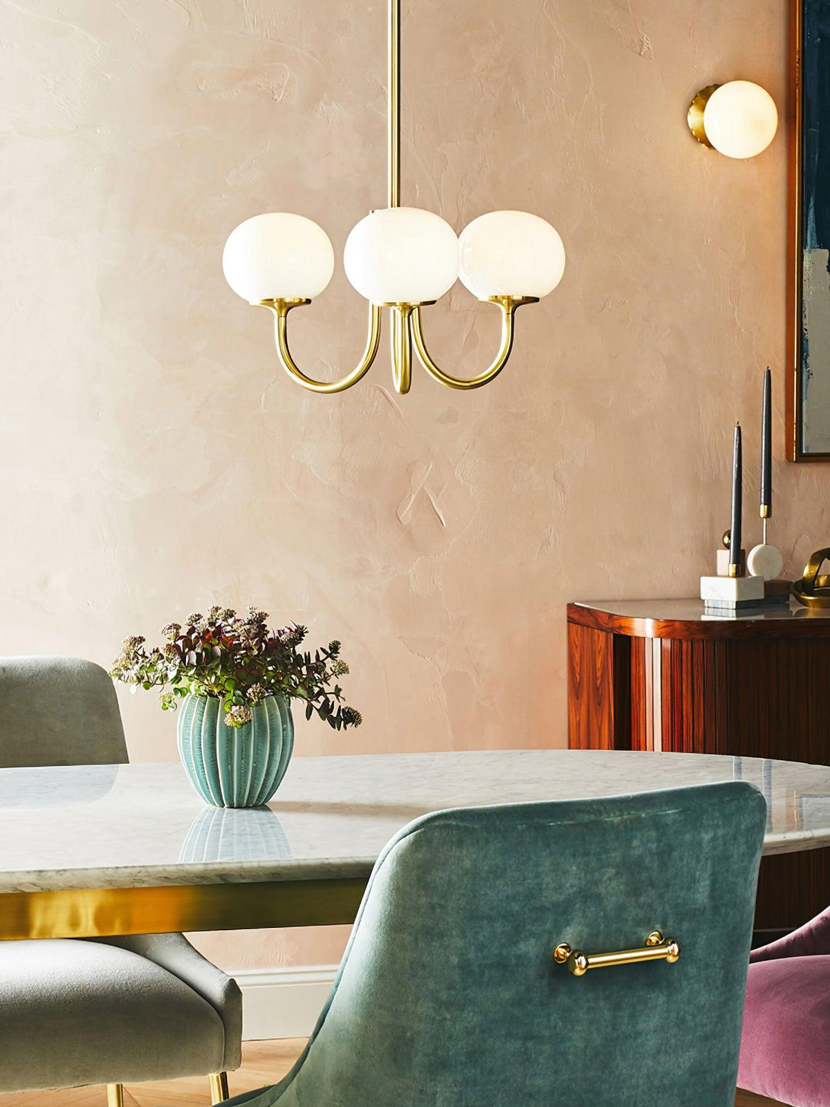 Cloudlet Modern Chandelier, Hand-Sprayed Glass Shades, Adjustable Drop