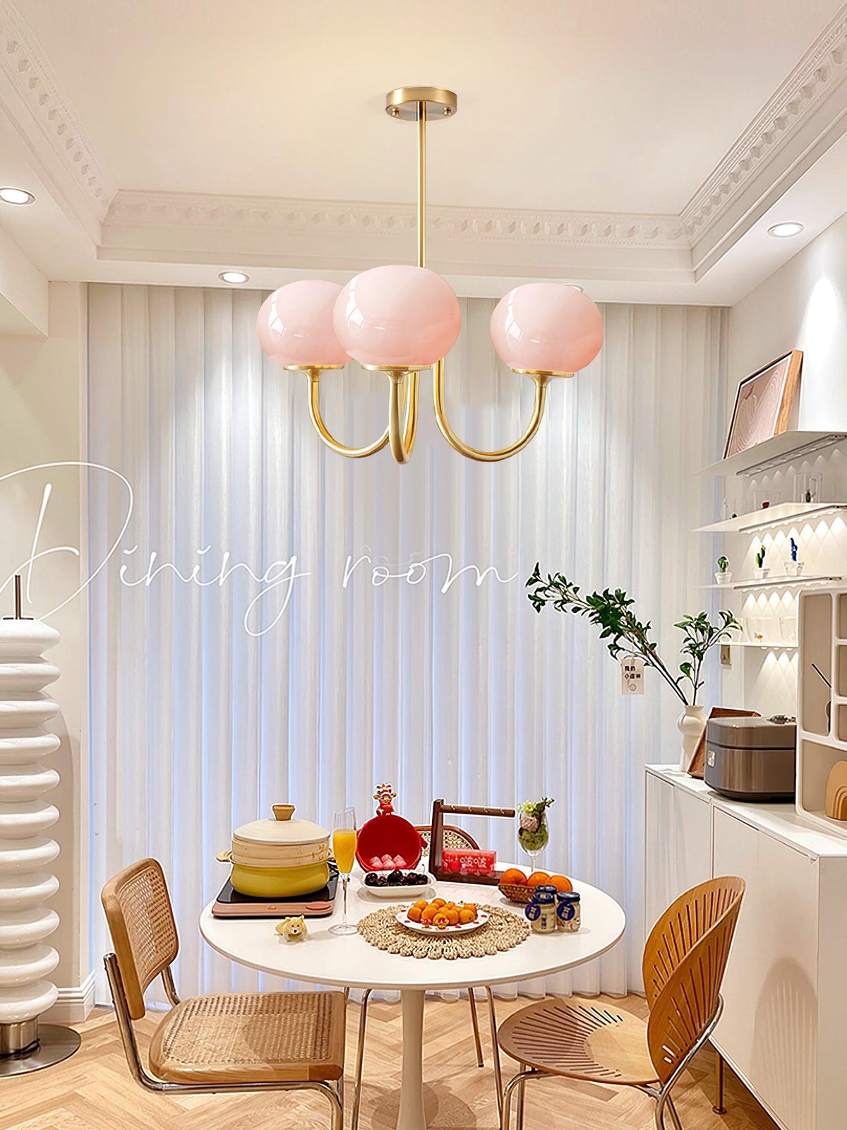 Cloudlet Modern Chandelier, Hand-Sprayed Glass Shades, Adjustable Drop