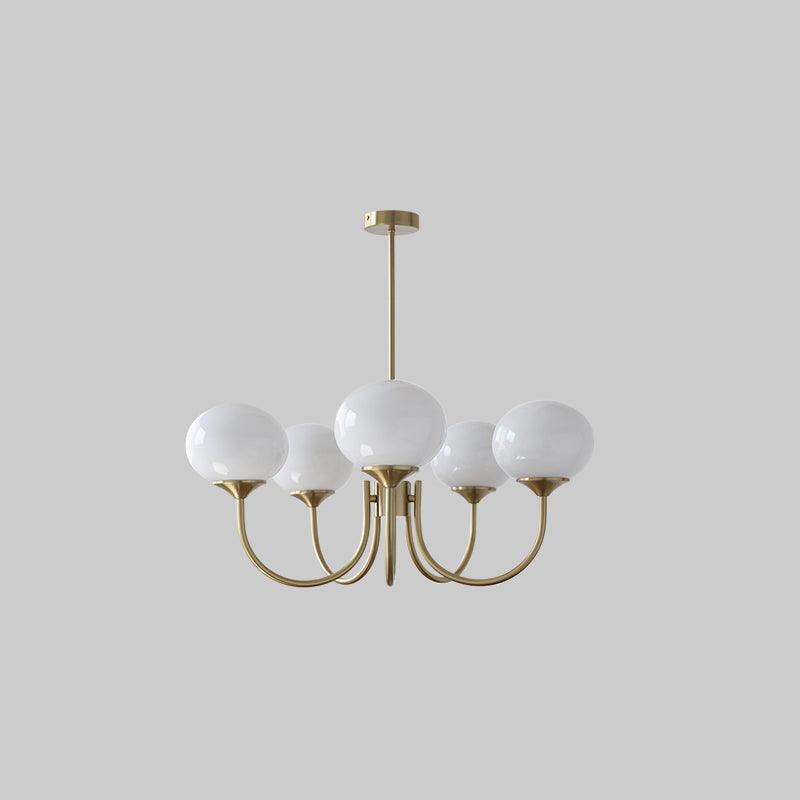 Cloudlet Modern Chandelier, Hand-Sprayed Glass Shades, Adjustable Drop