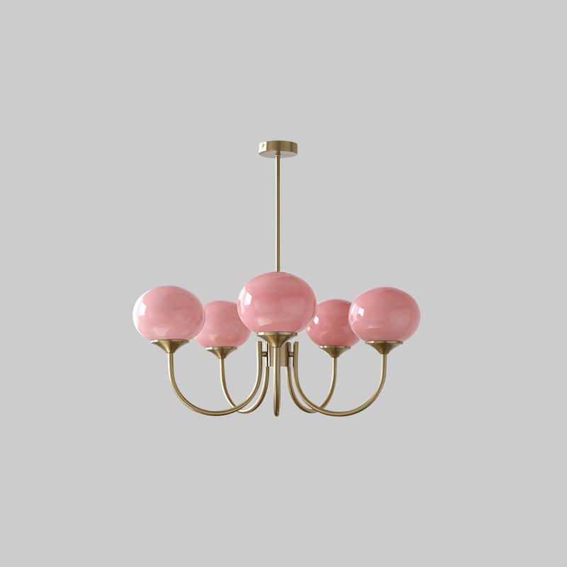 Cloudlet Modern Chandelier, Hand-Sprayed Glass Shades, Adjustable Drop