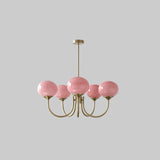 Cloudlet Modern Chandelier, Hand-Sprayed Glass Shades, Adjustable Drop