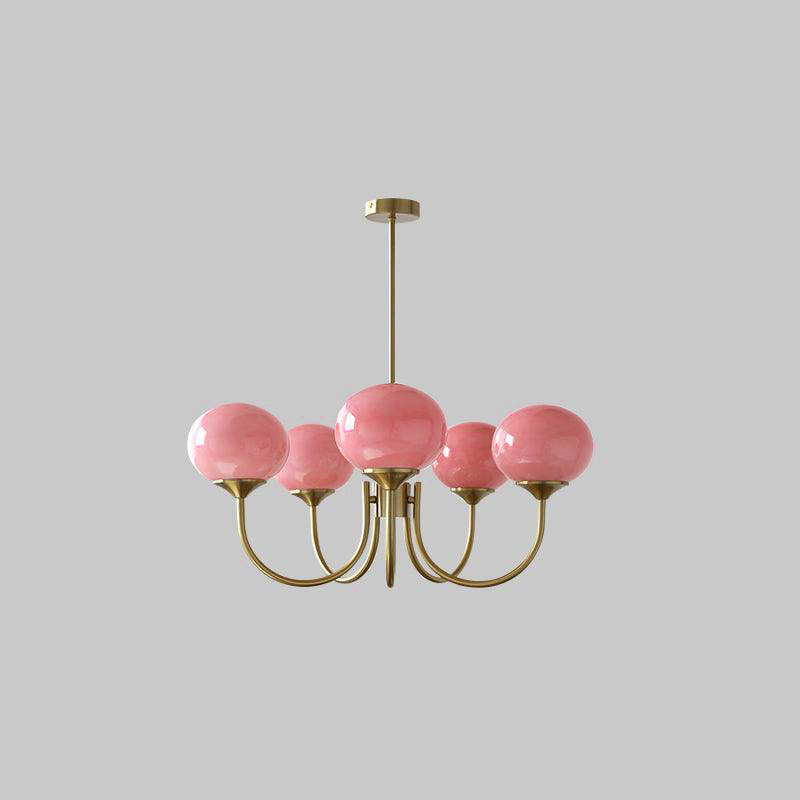 Cloudlet Modern Chandelier, Hand-Sprayed Glass Shades, Adjustable Drop