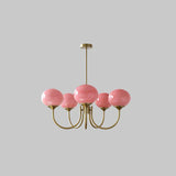 Cloudlet Modern Chandelier, Hand-Sprayed Glass Shades, Adjustable Drop