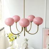 Cloudlet Modern Chandelier, Hand-Sprayed Glass Shades, Adjustable Drop