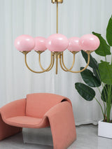 Cloudlet Modern Chandelier, Hand-Sprayed Glass Shades, Adjustable Drop