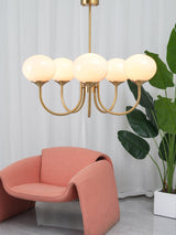 Cloudlet Modern Chandelier, Hand-Sprayed Glass Shades, Adjustable Drop