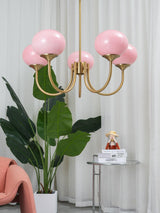 Cloudlet Modern Chandelier, Hand-Sprayed Glass Shades, Adjustable Drop