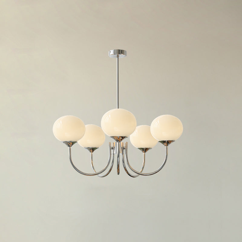 Cloudlet Modern Chandelier, Hand-Sprayed Glass Shades, Adjustable Drop