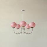 Cloudlet Modern Chandelier, Hand-Sprayed Glass Shades, Adjustable Drop