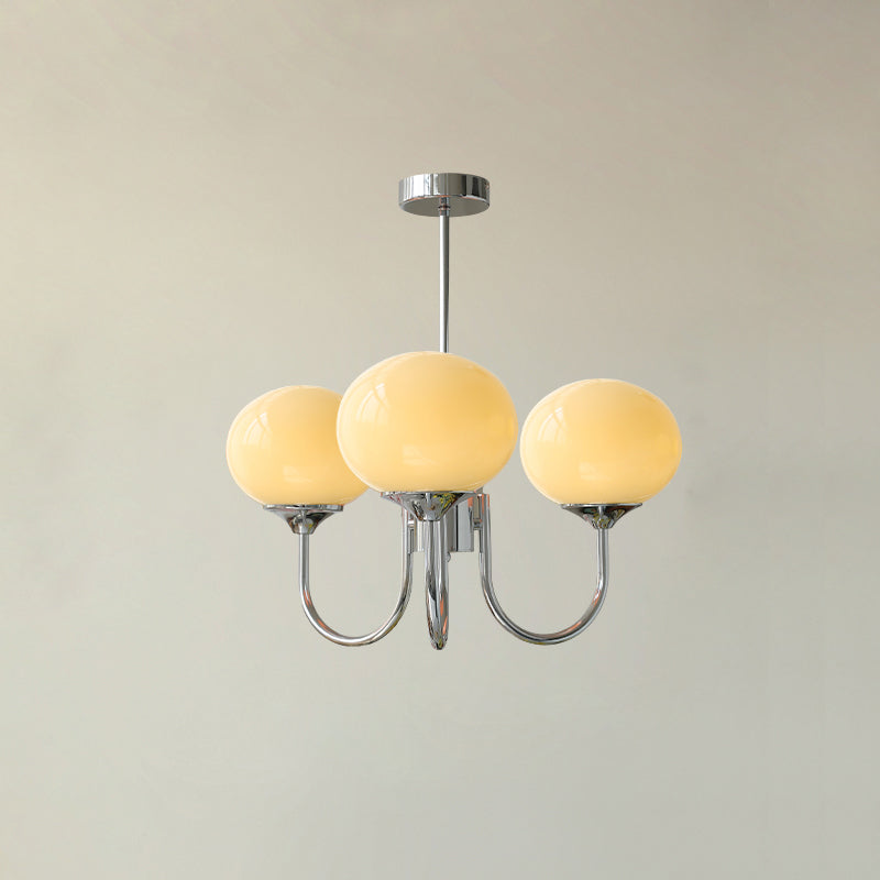 Cloudlet Modern Chandelier, Hand-Sprayed Glass Shades, Adjustable Drop