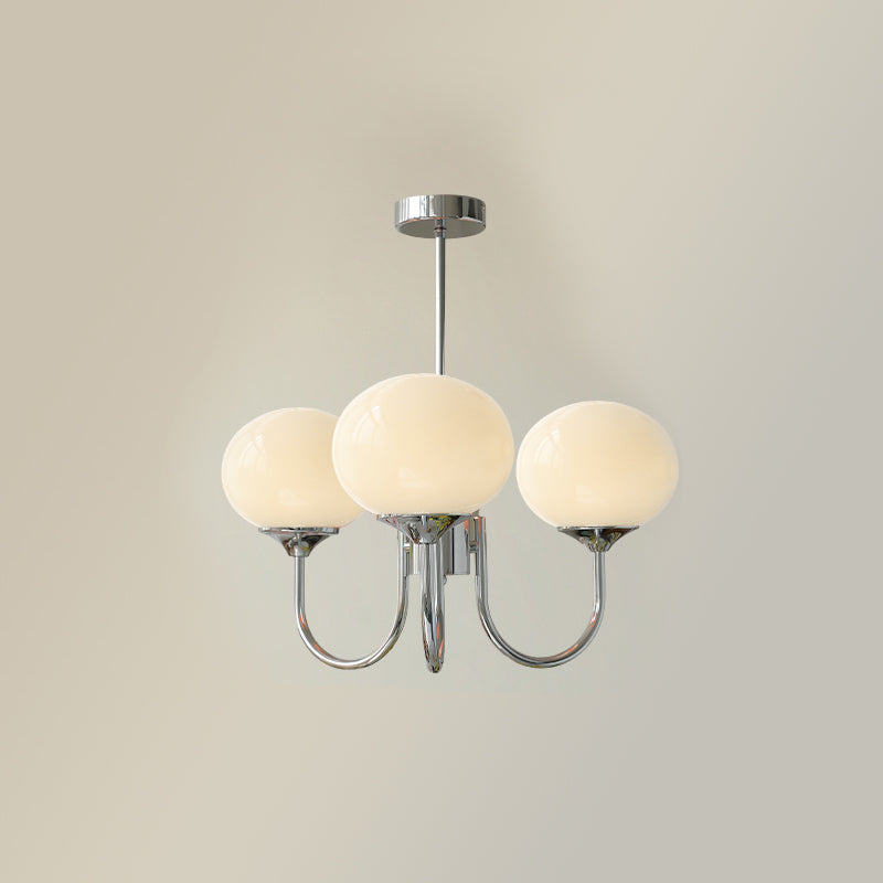 Cloudlet Modern Chandelier, Hand-Sprayed Glass Shades, Adjustable Drop