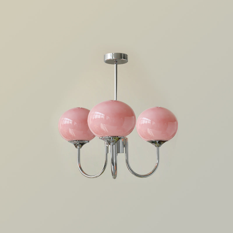 Cloudlet Modern Chandelier, Hand-Sprayed Glass Shades, Adjustable Drop