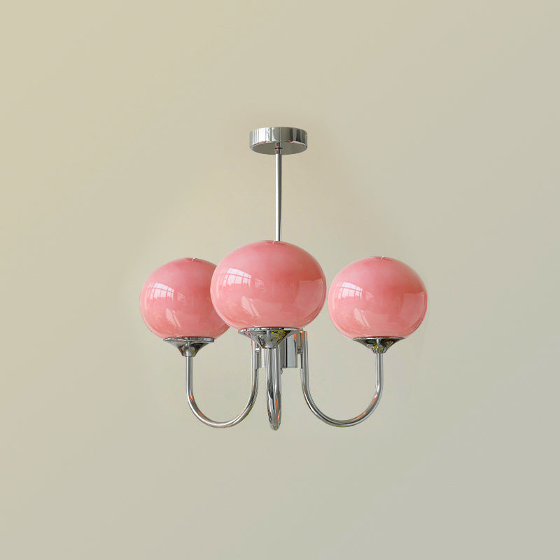 Cloudlet Modern Chandelier, Hand-Sprayed Glass Shades, Adjustable Drop
