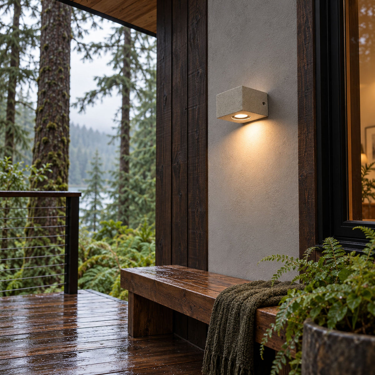 Hakon Outdoor Exterior Wall Lights, Micro-Cement Wall Sconce, 3000K LED, IP54, Porch & Patio