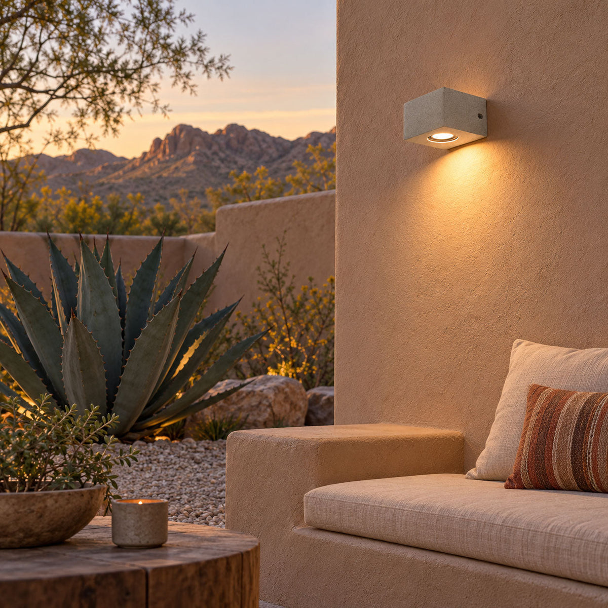 Hakon Outdoor Exterior Wall Lights, Micro-Cement Wall Sconce, 3000K LED, IP54, Porch & Patio
