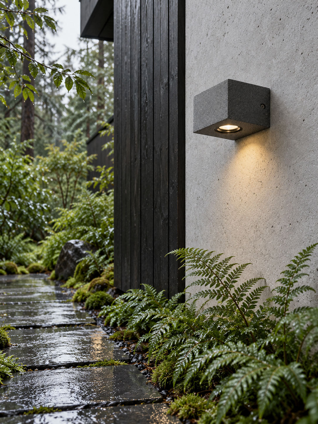 Hakon Outdoor Exterior Wall Lights, Micro-Cement Wall Sconce, 3000K LED, IP54, Porch & Patio
